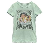 Disney Princess Spirit Animal v2 Girl's Heather Crew Tee, Mint, X-Small