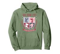 Disney Princess Squad Crest Go for It Follow Your Own Path Sudadera con Capucha, Unisex para adultos, Verde salvia, XL