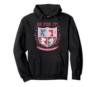 Disney Princess Squad Crest Go for It Follow Your Own Path Sudadera con Capucha, Unisex para adultos, Negro, M