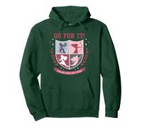 Disney Princess Squad Crest Go for It Follow Your Own Path Sudadera con Capucha, Unisex para adultos, Verde Bosque, M
