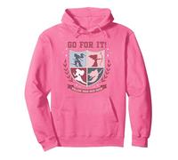 Disney Princess Squad Crest Go for It Follow Your Own Path Sudadera con Capucha, Unisex para adultos, Rosa brillante, S