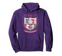 Disney Princess Squad Crest Go for It Follow Your Own Path Sudadera con Capucha, Unisex para adultos, Morado, L