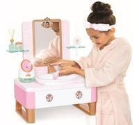 Disney Princess Style Collection SPA de día Deluxe para niñas con Vapor Realista, Esenciales para el Cuidado de la Piel y Agua Corriente Genuina, 20 Piezas