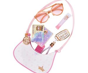 Disney Princess Style Collection Trendsetter Shoulder Purse, Official Disney by Jakks Pacific, Includes Fun Car Keys, Lip Balm, Glasses and Fake Cards Accessories for Imaginative Play