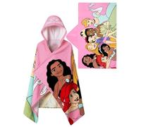 Disney Princess Toalla Piscina, Toalla De Playa Niña Tipo Poncho para Niña, Albornoz Niña, Rosa, One Size