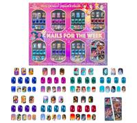 Disney Princess Uñas Postizas Press-On 84 pzs Glitter Prepegadas Niñas
