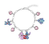 Disney - Pulsera con dijes de puntada y ángel, talla única, imitación de oro, sin gema