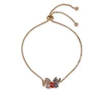Disney Pulsera de latón chapado en oro amarillo y corazón de ángel tropical Lariat para niñas