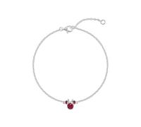 Disney Pulsera de plata de ley 925 con piedra natal de julio de Minnie Mouse, 6.75 pulgadas con extensor de 1 pulgada