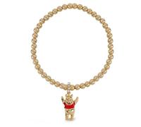 Disney Pulsera elástica chapada en oro con dije de Winnie The Pooh para niñas