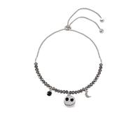 Disney Pulsera Lariat chapada en plata con cuentas Jack Skellington para niñas