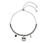 Disney Pulsera Lariat chapada en plata con cuentas Jack Skellington para niñas