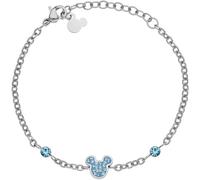 Disney Pulsera Mickey Mouse, acero inoxidable y circonitas para niños y niñas, joyas Disney, Caucho