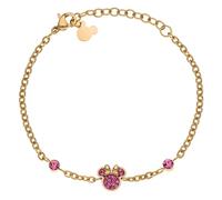 Disney Pulsera Minnie Mouse, Acero Inoxidable y Circonitas para Niñas, Largo 13-18 cm