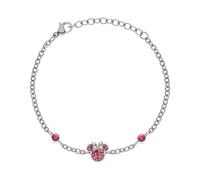 Disney Pulsera Minnie Mouse, Acero Inoxidable y Circonitas para Niñas, Largo 13-18 cm
