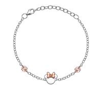 Pulsera Disney de plata con figura Central que representa a Minnie (Corazón Reflejado)