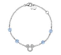 Disney Pulsera Plata con Figura Central que representa a Minnie y Circonitas, Joyas (Mickey Mouse)