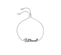 Disney Pulsera Stitch Ohana en Latón con Esmalte de Colores, Pulsera Ajustable con Cierre Corredero para Mujeres y Niñas, Caja de Regalo, Joyas Oficiales Disney