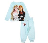 Disney Pyjama Coton Fille La Reine Des Neiges Frozen-Pijama de algodón para niña, Azul, 4 años (Pack de 2) Unisex niños