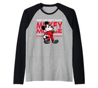 Disney Racing Mickey Mouse Race Driver Built for 1st Place Camiseta Manga Raglan
