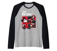 Disney Racing "Pit Crew" Mickey Minnie Daisy & Goofy Racers Camiseta Manga Raglan