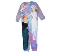 Disney REINA DE NIEVES, mono, niño, niña, (2 a 8 años) mixto, niños, cremallera, 1 pieza, suave, lindo, cálido, pijama, pelele, modelo WD14085 S2-5A, VIOLET