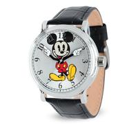Disney Reloj analógico de Cuarzo japonés para Hombre con Correa de Cuero NEW001850, Negro