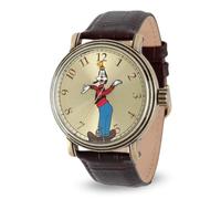 Disney Reloj de Cuarzo analógico Vintage para Adultos, Oro Envejecido, Goofy
