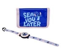 Disney Reloj de pulsera digital Stitch con correa ajustable y cartera a juego