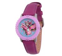 Disney Reloj Minnie Mouse para edades de 3 a 7 años con esfera llamativa, regalo para niños que aman los juguetes de Minnie, bisel rosa y correa de cuero rosa, compra y obtén 1 reloj misterioso gratis