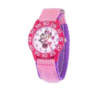 Disney Minnie Mouse - Reloj analógico de cuarzo con correa de nailon para niños, Pink, Pink, tira