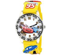 Disney Reloj W001506 Time Teacher Cars para niños con Correa Amarilla 3D, Coches, Correa