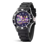 Disney Reloj Zombies 2 para hombre, fanáticos de la esfera de personajes atrevidos y amantes de las películas, bisel negro, manecillas luminosas y correa de silicona negra duradera. Compra y obtén 1