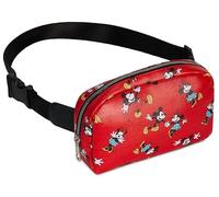 Disney - Riñonera cruzada para mujer, diseño de Mickey, Minnie, Eeyore Stitch Skellington, Mickey Minnie Mouse Rojo, Talla única