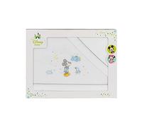 DISNEY - Sábanas de Coralina para cuna Mickey Mouse en blanco y gris