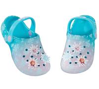 Disney Sandalias Tipo Zueco de Frozen Insignias de Charms para niños, Sandalias de Elsa y Anna, Zapatos de Playa de Verano con Tira en el Tobillo.
