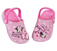 Disney Sandalias Tipo Zueco de Minnie Mouse dijes, Insignias, Zapatos de Interior y Exterior de Minnie para niños, Sandalias con Correa en el Tobillo