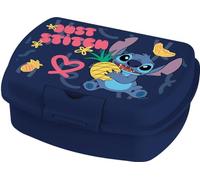 Disney Sandwichera Infantil de Plástico Stitch, sin BPA, con cierre de seguridad, lavable y reutilizable, no apto para microondas y lavavajillas