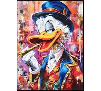 Disney Scrooge McDuck - Cuadro de pared o de mesa - Impresión artística sobre madera - Medidas 30 x 21 cm
