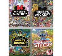 Disney Search and Find Activity Book Set 1: 4 Books Collection Set (Where's Bruno?, Where's Stitch?, Where's Mickey? & Where's Minnie?)