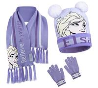 Disney Set Bufanda, Gorro y Guantes para Niñas Elsa Frozen