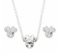Disney Set Colgante y Pendientes Minnie Mouse en Plata con Cristales Transparentes
