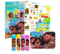 Disney Set De Bálsamo Labial De Moana: Incluye 4 Bálsamos Labiales, Pegatinas Y Más | Kit De Bálsamo Labial De Moana Para Niños