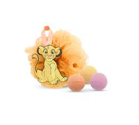DISNEY - Set de baño Simba El Rey León con 3 bombas efervescentes perfumadas y flor de ducha silicona 3D - Diversión en la bañera - Niños desde 3 años - Producto oficial Disney
