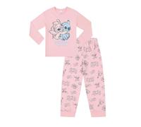 Disney Set de Pijama Largo Lilo y Stitch de Ángel y Puntada Rosa para Mujer, rosa, 40-42
