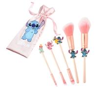 Disney Sets de Brochas para Maquillaje Stitch Pinceles de Maquillaje con Estuche de Viaje Regalos de Lilo y Stitch Mujer (Rosa)