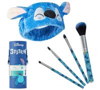 Disney Sets de Brochas para Maquillaje Stitch Pinceles de Maquillaje con Estuche de Viaje Regalos de Lilo y Stitch Mujer (Azul)