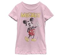 Disney Sketchy Mickey Camiseta, Rosa Claro, M para Niñas