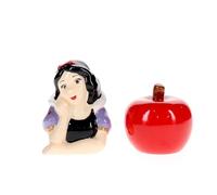 Disney Snow White and Apple - Juego de 2 saleros y pimenteros de cerámica, dispensador de especias