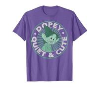 Disney Snow White Dopey Quiet & Cute Graphic Camiseta Camiseta, Hombre, Morado Jaspeado, L